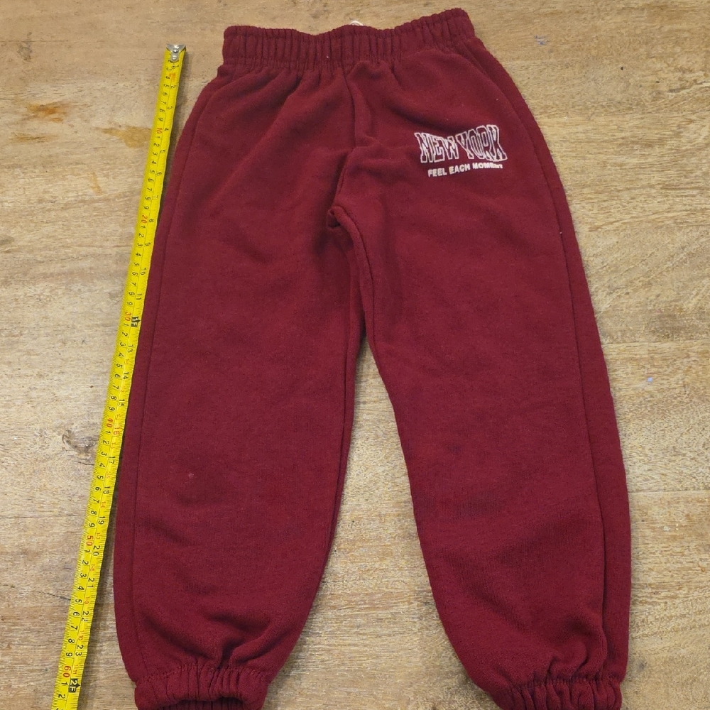 Zara Kids Burgundy Joggers with Graphic